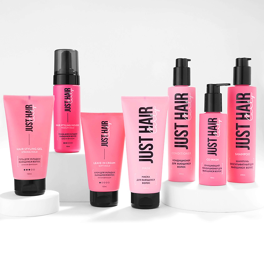 JUST HAIR Пенка для укладки вьющихся волос, средняя фиксация Curly Hair Styling Mousse – фото 3