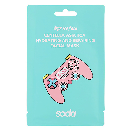 SODA Тканевая маска для лица "увлажняющая и восстанавливающая с центеллой" 28