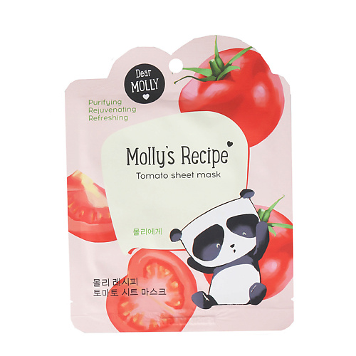 ЛЭТУАЛЬ DEAR MOLLY Тканевая маска "Рецепты Молли. Томат" Molly`s Recipe 1