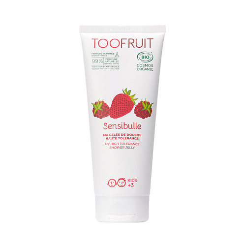 TOOFRUIT Гель для душа детский без мыла для чувствительной кожи "Клубника-Малина" 200