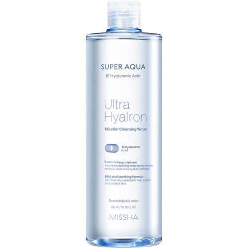 MISSHA Мицеллярная вода Super Aqua Ultra Hyalron с гиалуроновой кислотой 500