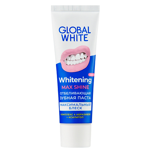 GLOBAL WHITE Зубная паста отбеливающая Whitening Max Shine 30