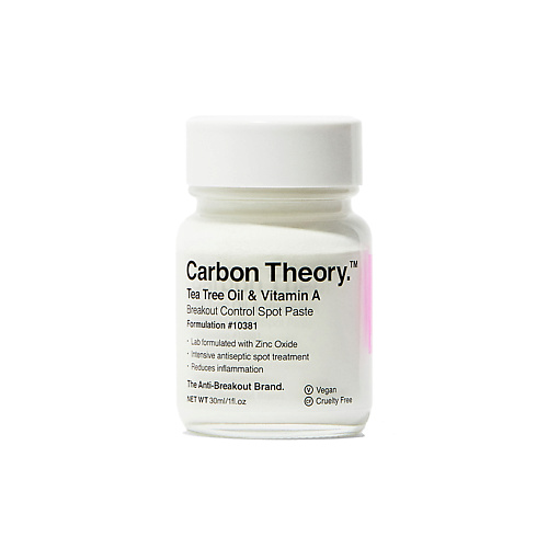 CARBON THEORY Паста точечного нанесения Tea Tree Oil & Vitamin A Breakout Control Spot Paste 30
