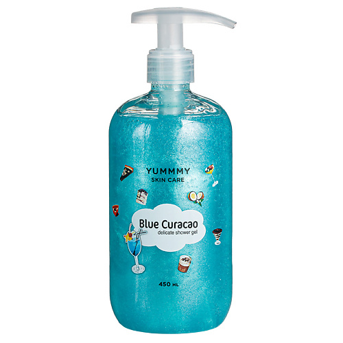 YUMMMY Гель для душа с блестками Blue Curacao 450