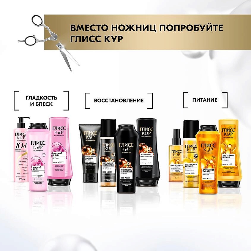 ГЛИСС КУР Бальзам кондиционер для волос женский Исключительное увлажнение – фото 2