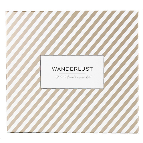 ЛЭТУАЛЬ WANDERLUST Подарочный набор Saffiano Champagne Gold. Комплект: кошелек + бирка на багаж.