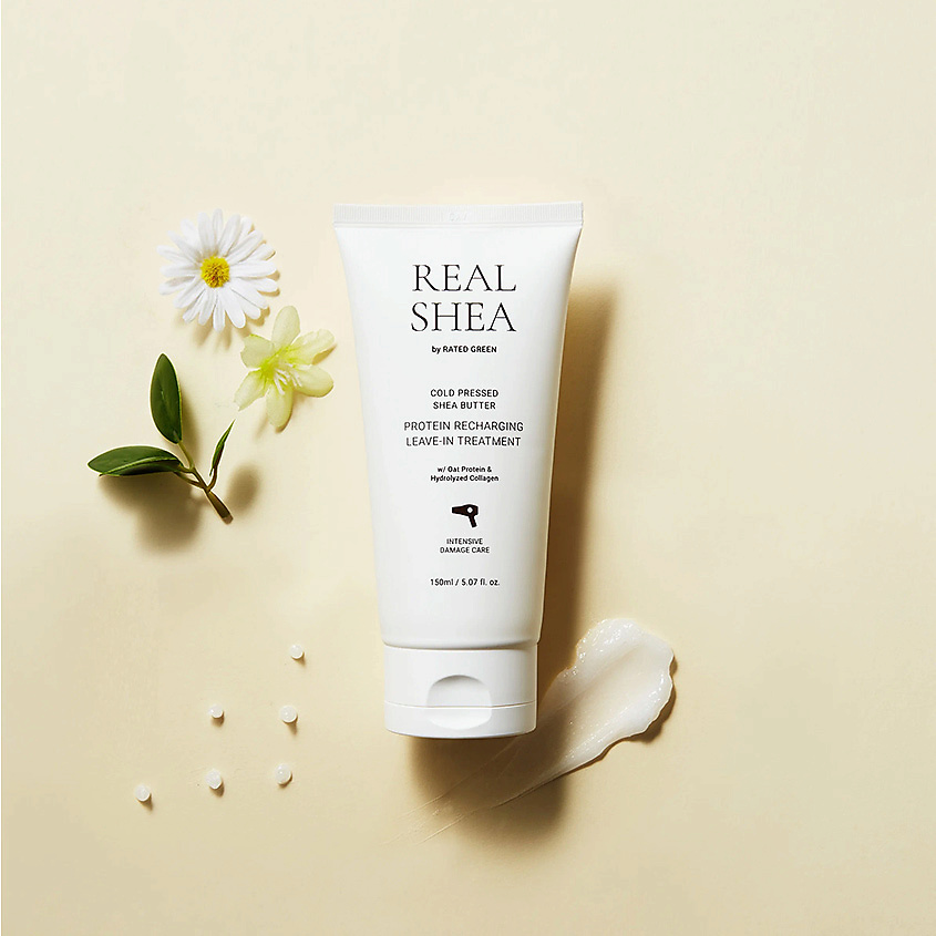 RATED GREEN Крем для волос восстанавливающий с маслом ши холодного отжима Real Shea Cold Pressed Shea Butter Protein Recharging Leave-In Treatment – фото 2