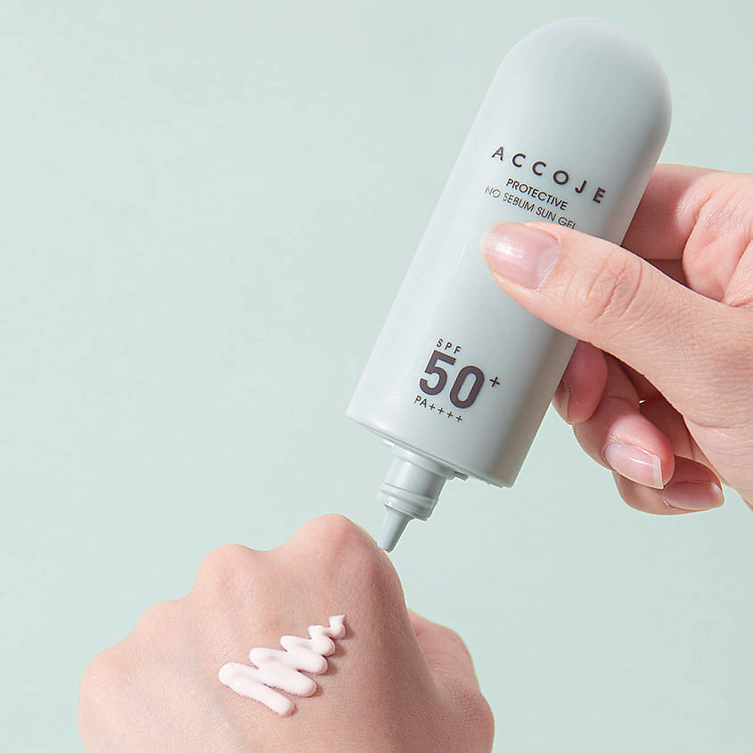 ACCOJE Гель для лица Солнцезащитный, регулирующий выработку себума SPF 50 Protective No Sebum Sun Gel – фото 3