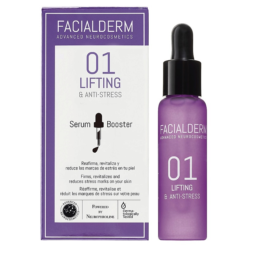 FACIALDERM Сыворотка-бустер для лица подтягивающая, антистресс 01 Lifting & Anti-Stress Serum Booster – фото 2