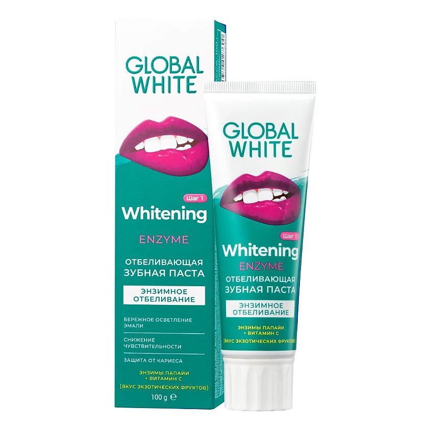 GLOBAL WHITE Зубная паста "Энзимное отбеливание" Whitening Enzyme – фото 8