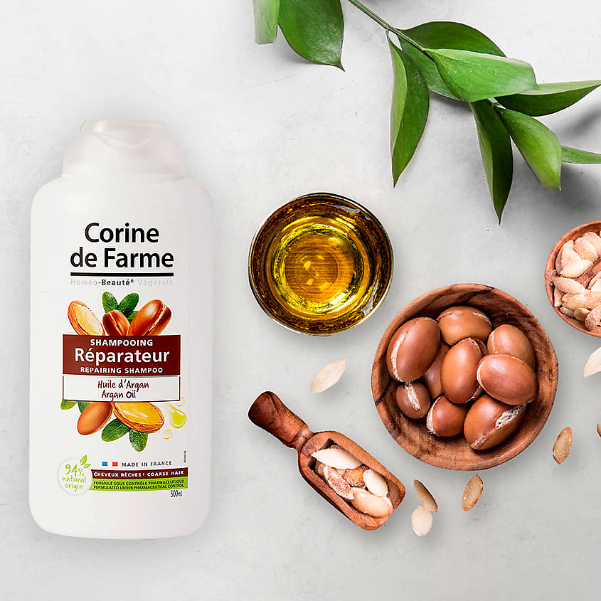 CORINE DE FARME Шампунь восстанавливающий с Аргановым Маслом Shampoo Repairing Argan Oil – фото 2