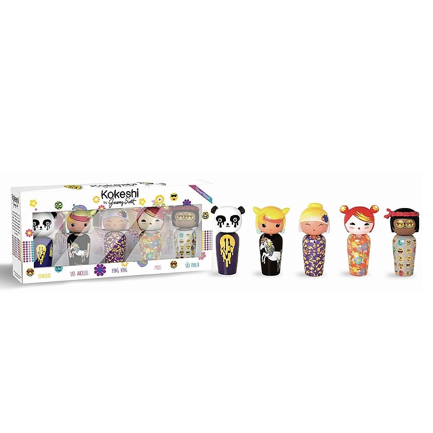 KOKESHI Набор миниатюр Bamboo, Cheery, Tonka, Litchee, Lotus – фото 2