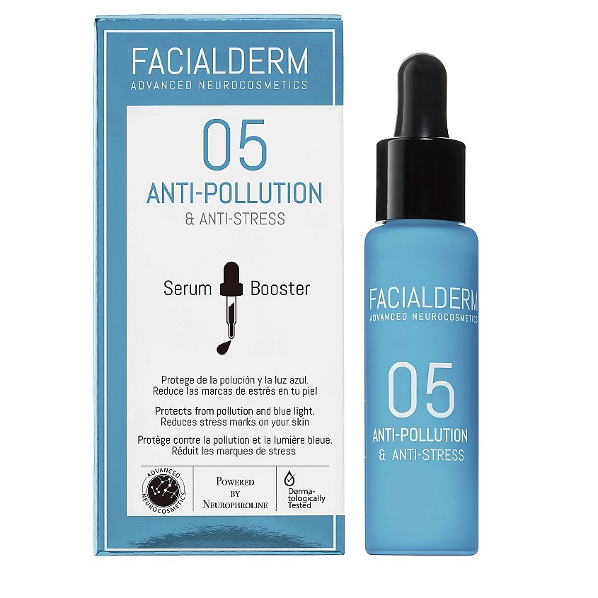 FACIALDERM Сыворотка-бустер для лица защитная от факторов загрязнения, антистресс 05 Anti-Pollution & Anti-Stress Serum Booster – фото 2