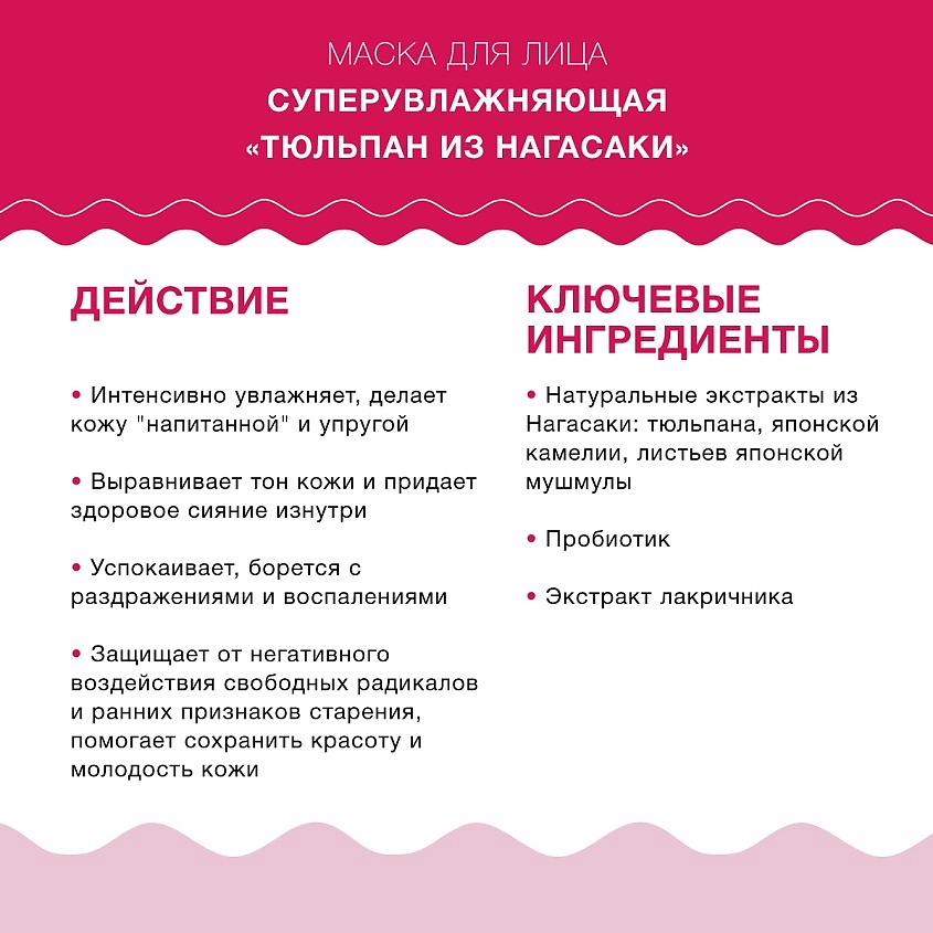 LULULUN Маска для лица суперувлажняющая «Тюльпан из Нагасаки» – фото 3