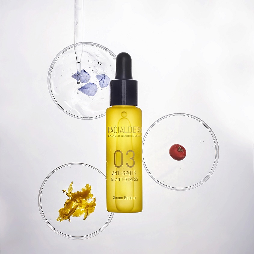 FACIALDERM Сыворотка-бустер для лица против пигментных пятен, антистресс 03 Anti-Spots & Anti-Stress Serum Booster – фото 3