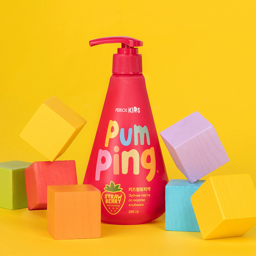 PERIOE Зубная паста детская со вкусом клубники Pumping Kids Strawberry 3+ – фото 6