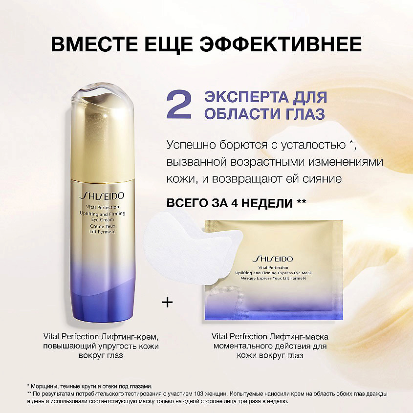 SHISEIDO Лифтинг-крем, повышающий упругость кожи вокруг глаз Vital Perfection – фото 4