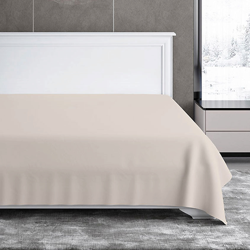 SOFT SILVER Антибактериальная простыня Antibacterial bedsheet, 180х215 см. Цвет: «Песчаный берег» (бежевый) – фото 5
