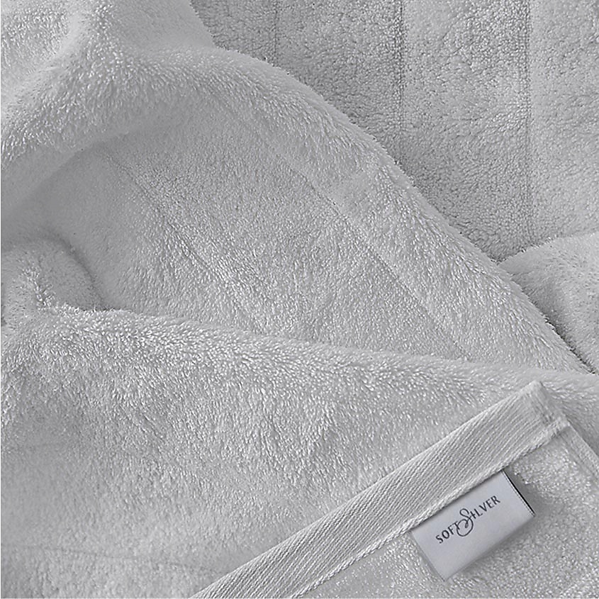 SOFT SILVER Антибактериальное махровое полотенце для тела, 70х140 см. Цвет: «Благородное серебро» (серый) – фото 6