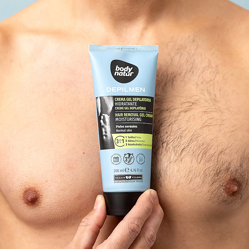 BODY NATUR Крем для депиляции мужской для нормальной кожи Depilmen Hair Removal Gel Cream Mousturising – фото 3
