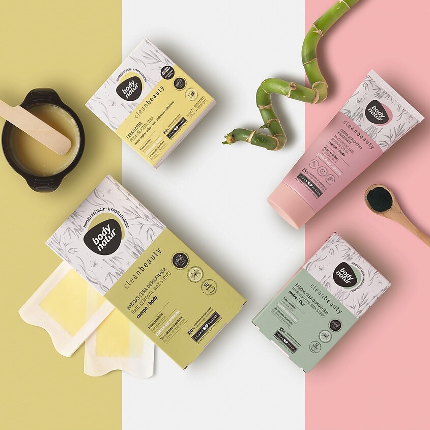 BODY NATUR Восковые полоски для депиляции для чувствительной кожи Cleanbeauty Wax Strips Hair Removal Body – фото 2