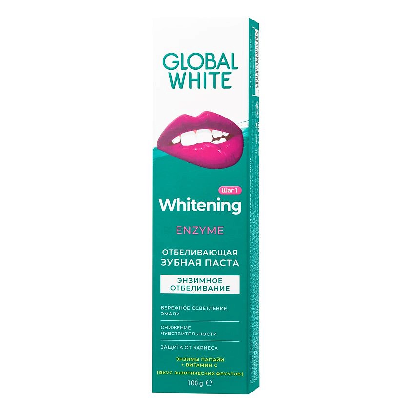 GLOBAL WHITE Зубная паста "Энзимное отбеливание" Whitening Enzyme – фото 3