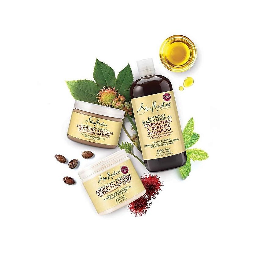 SHEA MOISTURE Маска для волос восстанавливающая Jamaican Black Castor Oil Strengthen-Grow Restore Treatment Masque – фото 4