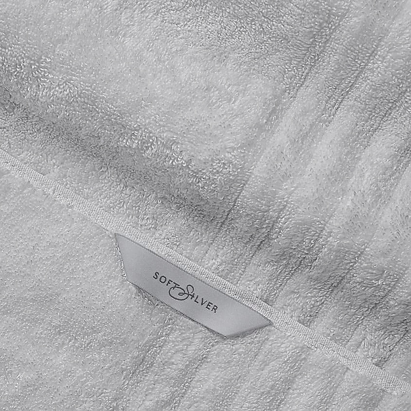 SOFT SILVER Антибактериальное махровое полотенце для лица, 30х50 см. Цвет: «Благородное серебро» (серый) – фото 4