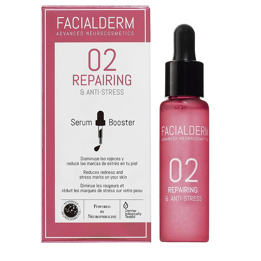 FACIALDERM Сыворотка-бустер для лица восстанавливающая, антистресс 02 Repairing & Anti-Stress Serum Booster – фото 2