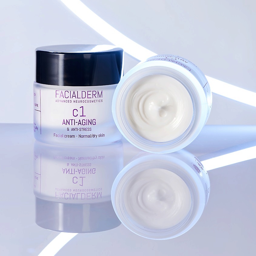 FACIALDERM Крем для лица антивозрастной для нормальной и сухой кожи C1 Anti-Aging & Anti-Stress Face Cream – фото 4
