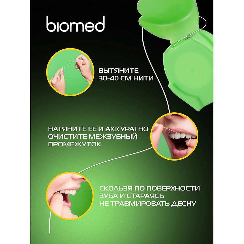 BIOMED Зубная нить Мята и Юдзу Mint and Yuzu Dental Floss – фото 10