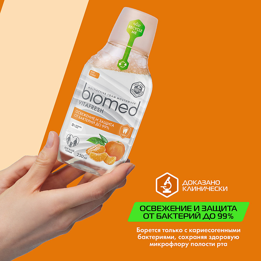 BIOMED Комплексный натуральный ополаскиватель для полости рта "Цитрус Фреш" – фото 10