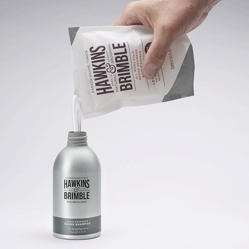 HAWKINS & BRIMBLE Шампунь для бороды в многоразовом флаконе Elemi & Ginseng Beard Shampoo – фото 2