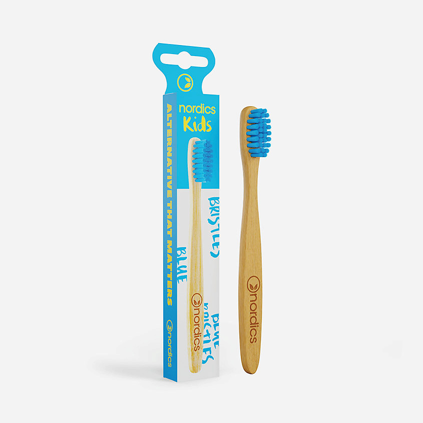 NORDICS Зубная щетка детская бамбуковая Blue Bristles – фото 3