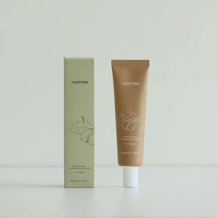 ROOTREE Крем для лица укрепляющий с оливковым скваланом Olive Squalane Firming Ampoule Cream – фото 2