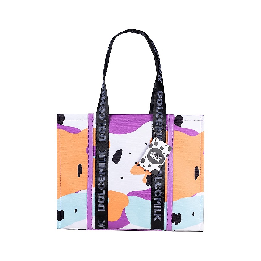 DOLCE MILK Сумка-шоппер женская, Cow spots violet-orange – фото 3
