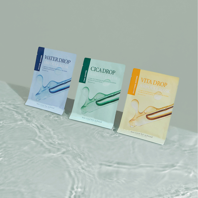 TOO COOL FOR SCHOOL Маска для лица успокаивающая для тусклой и безжизненной кожи Vita Drop Ampoule Mask – фото 3