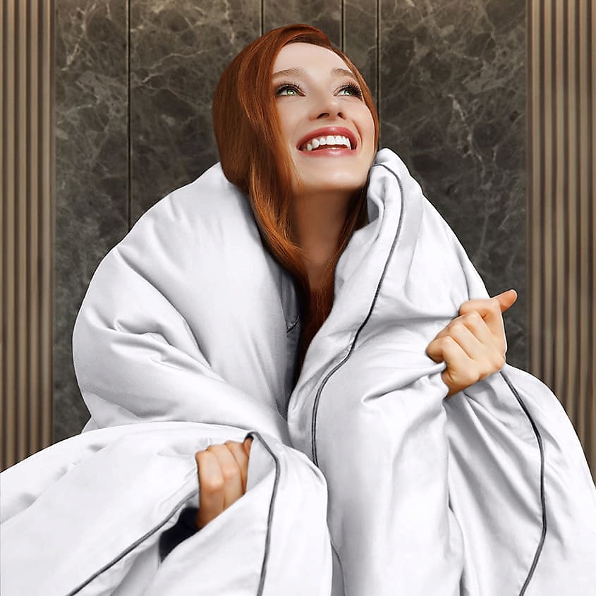 SOFT SILVER Антибактериальный пододеяльник Duvet Cover, ЕВРО, 200х220 см. Цвет: «Альпийский снег» (белый) – фото 7