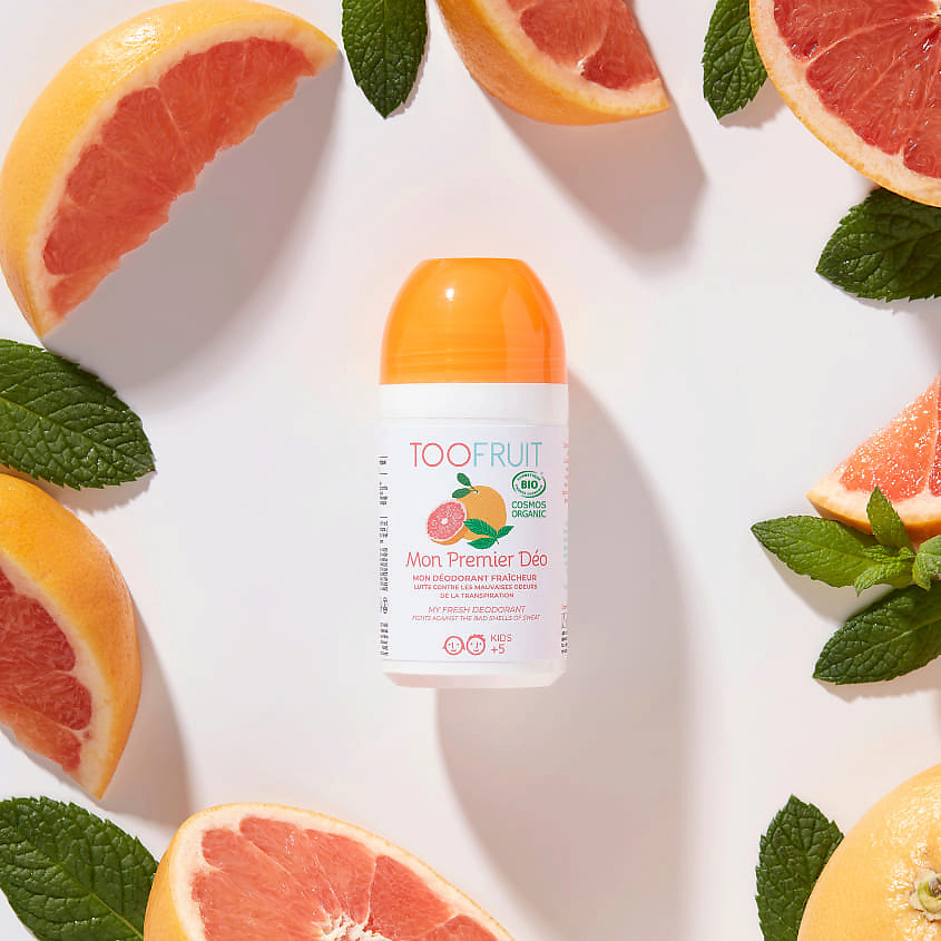 TOOFRUIT Дезодорант роликовый детский для чувствительной кожи без спирта "Грейпфрут-Мята" – фото 2