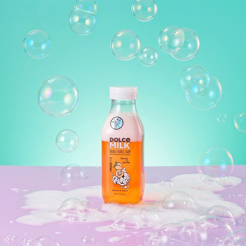 DOLCE MILK Двухфазная пена для ванны "САННИ ГАРДЕН" абрикос&персик Smoothie – фото 2