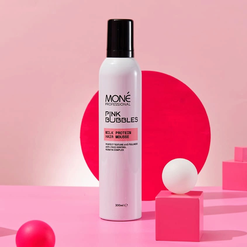 MONE PROFESSIONAL Мусс для кондиционирования и моделирования волос Pink Bubbles – фото 4