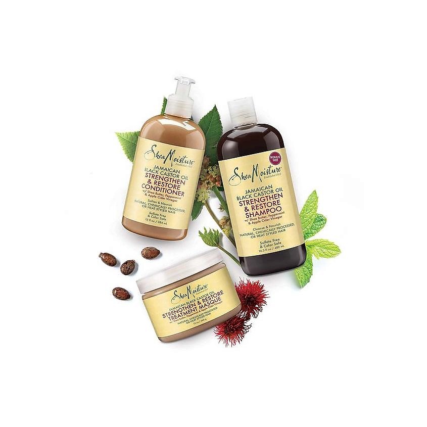 SHEA MOISTURE Маска для волос восстанавливающая Jamaican Black Castor Oil Strengthen-Grow Restore Treatment Masque – фото 5