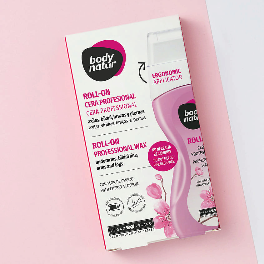 BODY NATUR Ролл он профессиональный воск для тела с цветком