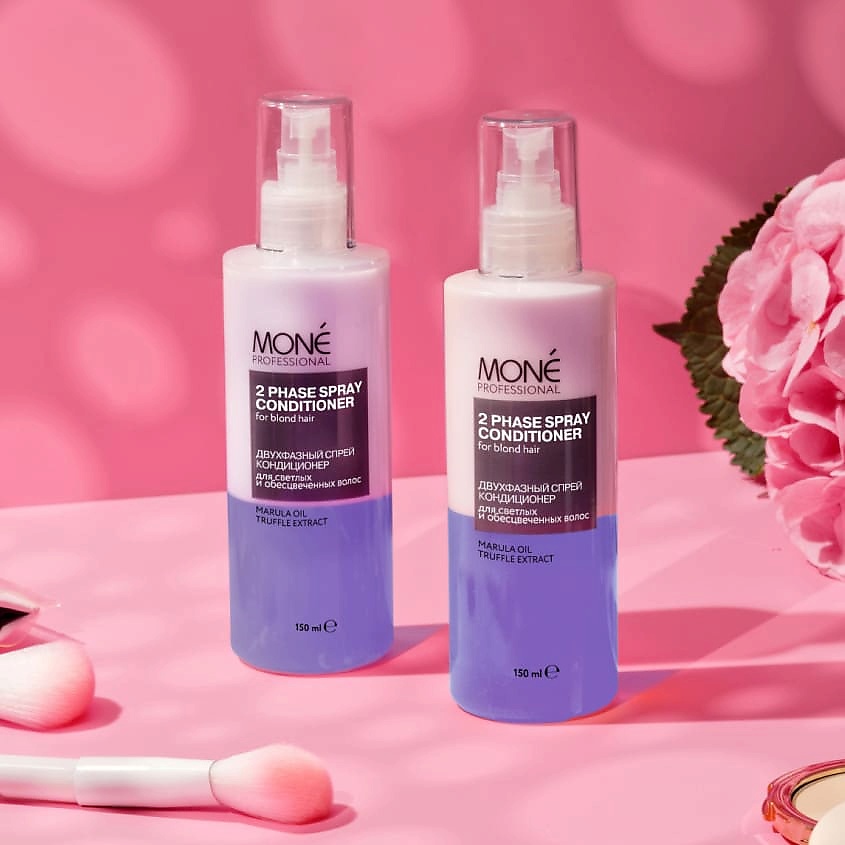 MONE PROFESSIONAL Спрей кондиционер двухфазный для обесцвеченных волос Top Color Care – фото 4