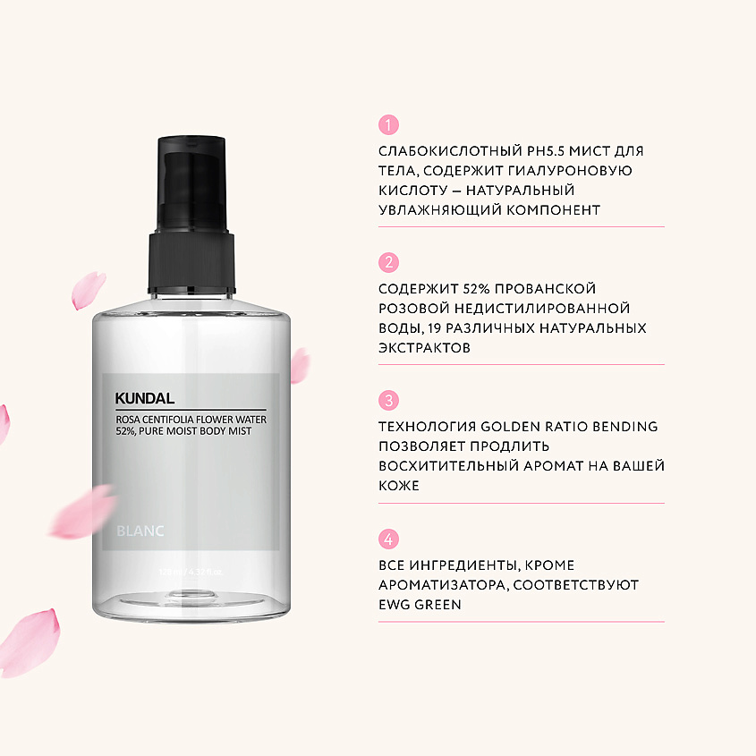 KUNDAL Мист для тела ароматический Свежесть Blanc Body Mist – фото 5