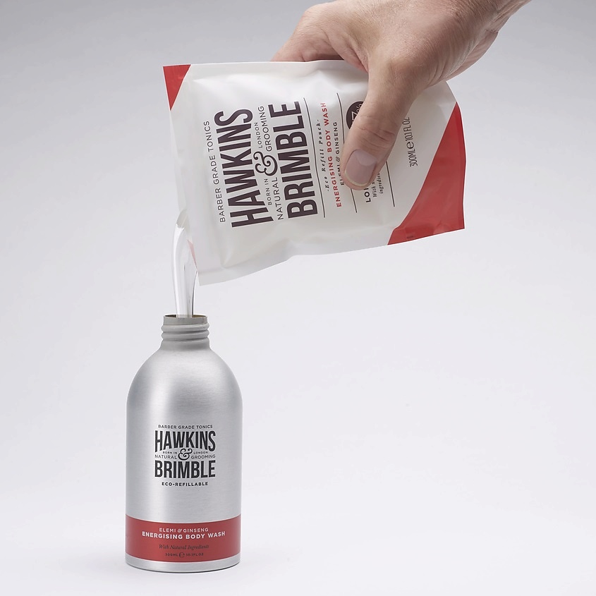 HAWKINS & BRIMBLE Гель для душа тонизирующий в многоразовом флаконе Elemi & Ginseng Body Wash – фото 2