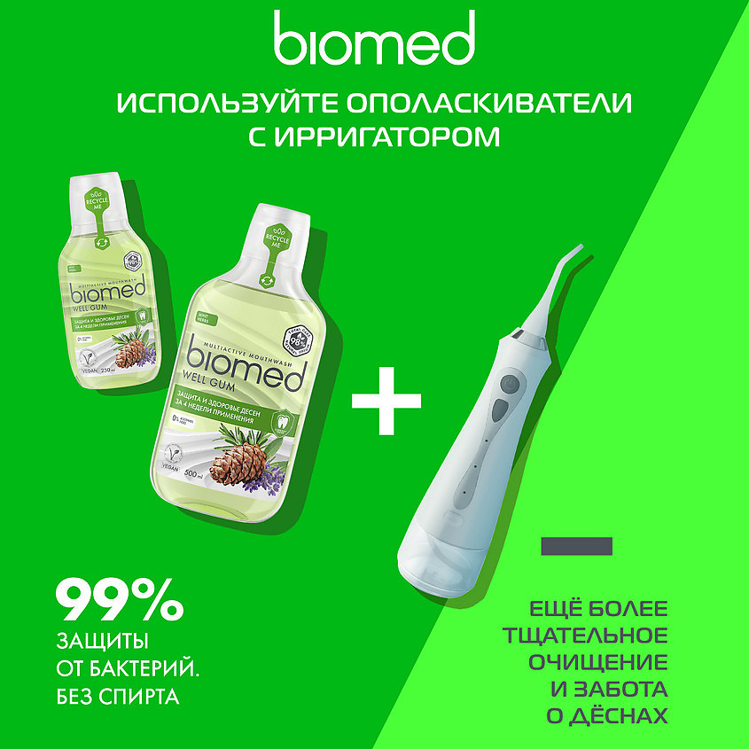 BIOMED Комплексный натуральный ополаскиватель для полости рта Здоровье десен Multiactive Mouthwash Well Gum – фото 10