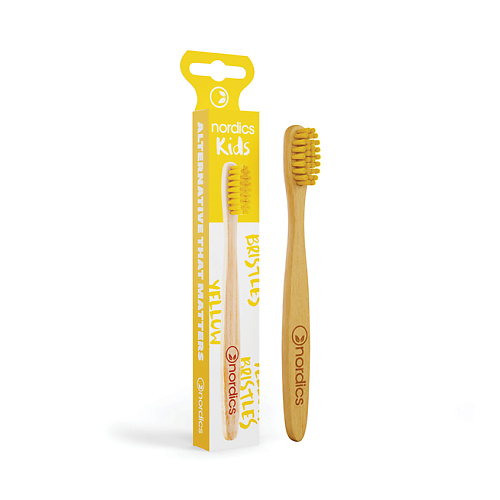 NORDICS Зубная щетка детская бамбуковая Yellow Bristles