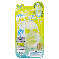 Маска для лица успокаивающая тканевая с чайным деревом Power Ringer Mask Pack Tea Tree Deep