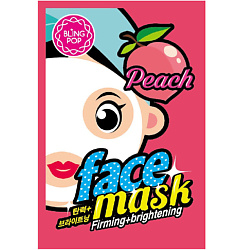 Маска для лица тканевая укрепляющая и придающая сияние с персиком Face Mask